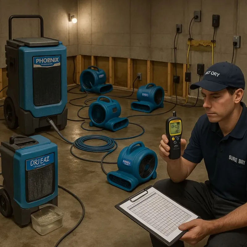 Structural Drying and Dehumidification process in Medina, WA